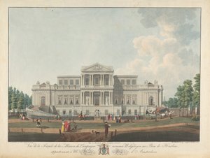 Welgelegen: Ansicht der Fassade des Landhauses namens Welgelegen im Wald von Harlem, im Besitz von Mr. Henry Hope aus Amsterdam von Christian von Mechel