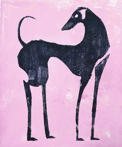 Abstrakter Rosa Windhund