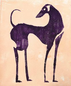 Antiker Lila Hund