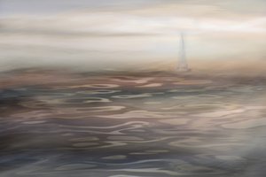 Nebliges Segelboot-Serenität von Christina Sillen