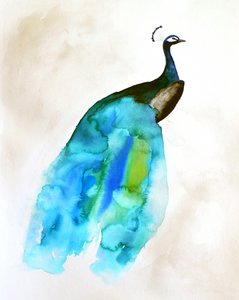 Fließender Blau-Grüner Pfau von Christine Lindstrom