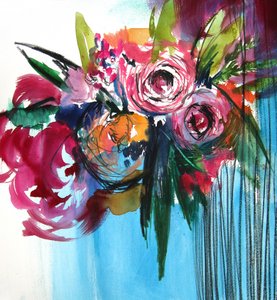 Lebhafte abstrakte Blumen von Christine Lindstrom