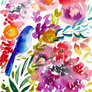 Lebhafter Blumen-Vogel von Christine Lindstrom