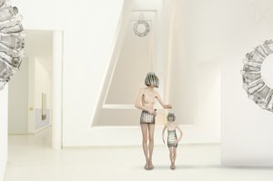 Futuristische minimalistische Figuren