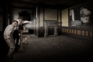 Männer beobachten privates Bad von Christine von Diepenbroek