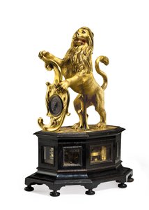 Schlag- und Automatenuhr mit Löwen, ca. 1640