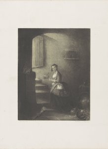 Frau mit Mausefalle