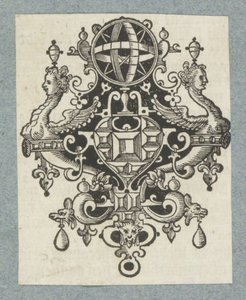 Ornament mit Edelsteinen und Himmelsglobus