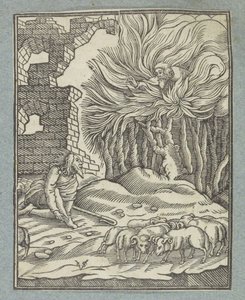 Moses und der brennende Dornbusch von Christoffel van Sichem (II)