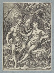 Sündenfall mit weiblicher Schlange von Christoffel van Sichem (II)