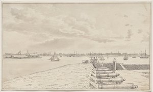 Blick von der Batterie auf die Stadt