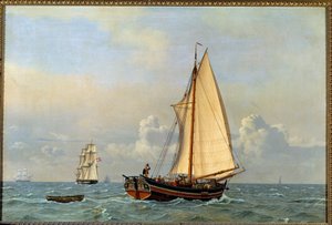 Ein ehemaliger dänischer Liner im Gegenwind im Jahr 1831