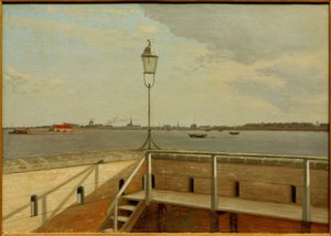Blick von der Festung Trekroner auf Kopenhagen in der Ferne von Christoffer Wilhelm Eckersberg