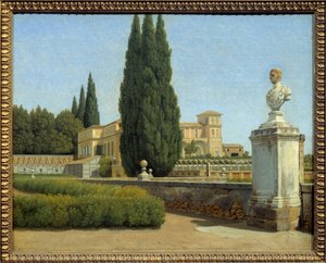 In den Gärten der Villa Albani. Gemälde von Christoffer Wilhelm Eckersberg (1783-1853)