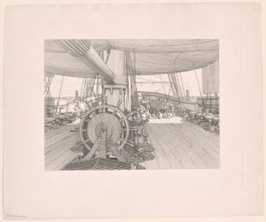 Das Deck eines Kriegsschiffs