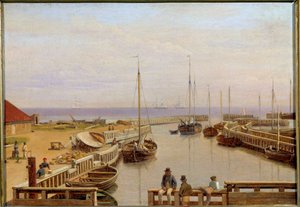Der Hafen von Dragør in Dänemark im Jahr 1826 von Christoffer Wilhelm Eckersberg
