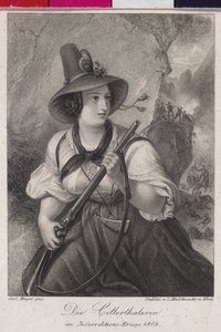 Mädchen aus dem Zillertal im Tiroler Freiheitskampf 1809 von Christoph Mahlknecht
