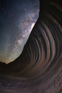 Milchstraße über Wave Rock