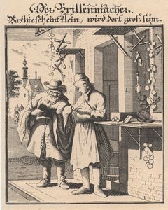 Brillenmacher aus Abbildung der gemein-nützlichen Haupt-Stände, 1698 von Christoph Weigel the Elder