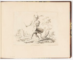 Le Tambourin (Der Tamburin), Singeries ou différentes actions de la vie humaine représentées par des singes (Affenkapriolen oder verschiedene Handlungen des menschlichen Lebens dargestellt von Affen)