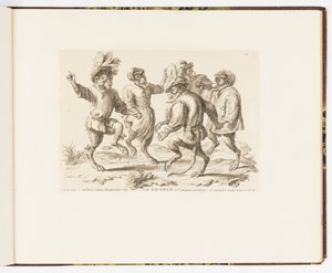 Teller 12, Le Branle, Singeries ou différentes actions de la vie humaine représentées par des singes von Christophe Huet