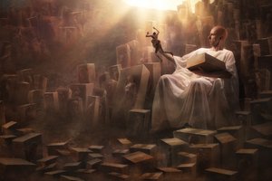 Mann denkt über Schöpfung nach von Christophe Kiciak