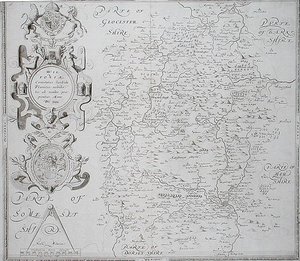 Karte von Wiltshire, gestochen von William Web, veröffentlicht 1645