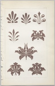 Die Kunst des dekorativen Designs: mit einem Anhang, der die Stunden des Tages angibt, zu denen Blumen öffnen, veröffentlicht von Day & Son, London, 1862 von Christopher Dresser