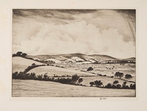 Ein Tal in den South Downs, veröffentlicht 1925 von Christopher Richard Wynne Nevinson