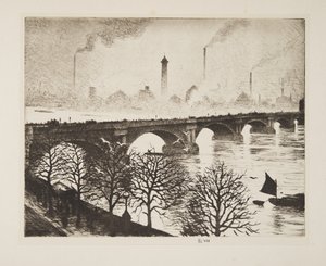Waterloo-Brücke von einem Savoy-Fenster von Christopher Richard Wynne Nevinson