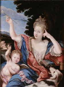 Porträt einer Dame in der Rolle der Diana von Circle of Pierre Mignard I