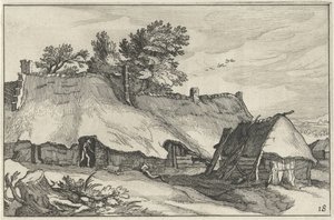 Bauernhof und kleine Scheune (Landschaften mit Bauernhöfen)
