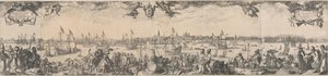Profil von Amsterdam, gesehen vom IJ, bestehend aus zwei Teilen von Claes Jansz. Visscher (II)