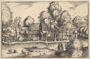 Ein Teich, Tafel 18 aus Regiunculae et Villae Aliquot Ducatus Brabantiae von Claes Jansz Visscher
