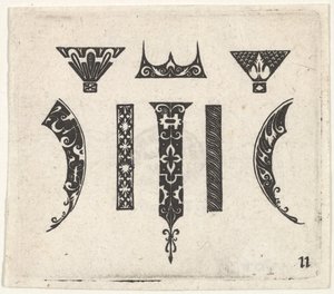 Schwarzarbeit-Druck mit acht Motiven, ca. 1620 von Claes Jansz Visscher