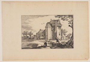 Bauernhaus mit Taubenschlägen, aus Landschaften