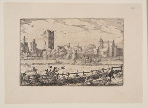 Het Huis te Cleef, nahe Haarlem, aus Ansichten der Umgebung von Haarlem (Plaisante Plaetsen) von Claes Jansz. Visscher