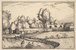 Straße entlang eines Feldes, Tafel 16 aus Regiunculae et Villae Aliquot Ducatus Brabantiae, ca. 1610