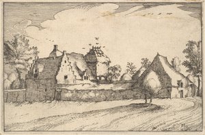 Ummauerter Bauernhof, Platte 11 aus Regiunculae et Villae Aliquot Ducatus Brabantiae von Claes Jansz Visscher