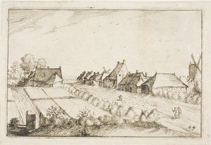 Felder und eine Straße, Tafel 24 nach Bilder von Bauernhöfen, Landhäusern und rustikalen Dörfern (Praediorum villarum et rusticarum casularum icones)