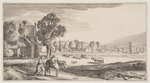 Straßen entlang einer Weide, aus Landschaften (Playsante Lantschappen)