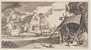 Zelt mit Landvolk, aus Landschaften (Playsante Lantschappen)