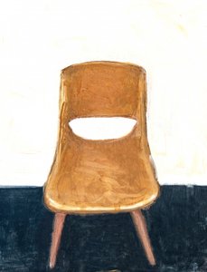 Mid-Century-Brauner Stuhl