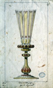 Dekoration für Champagnerflöten, Aquarellzeichnung, Claude-Aymé Chenavard