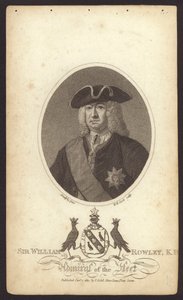 Sir William Rowley, britischer Admiral (Stich) von Claude Arnulphy