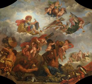 Mars auf seinem von Wölfen gezogenen Wagen, 1673 von Claude Audran the Younger