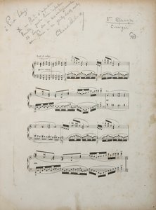Seite aus dem ersten korrigierten Proof von "La damoiselle elue", um 1887-88