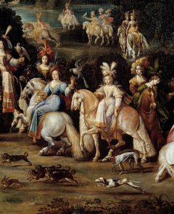 Falkenjagd (Detail) von Claude Deruet