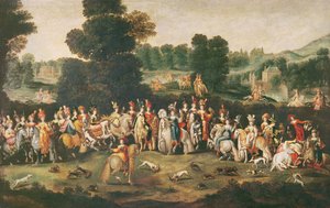Die Herzogin von Lothringen auf der Jagd