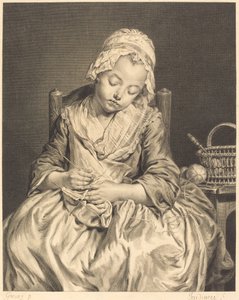 Die schlafende Strickerin